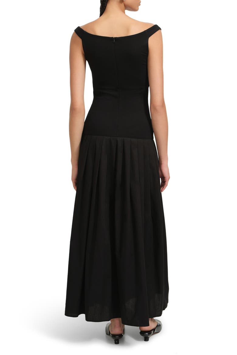 Selene Off the Shoulder Dress, Alternate, color, BLACK