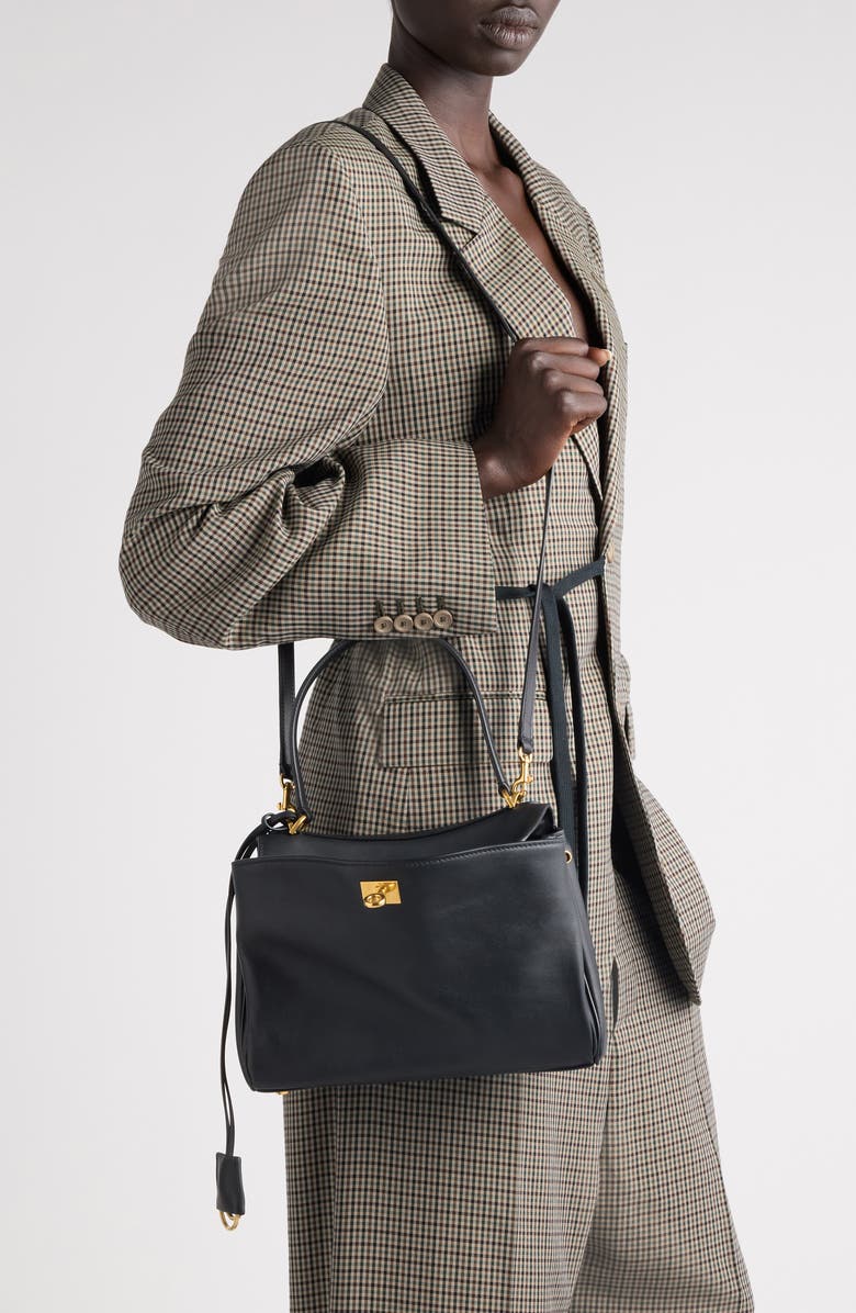 Balenciaga Mini Rodeo Leather Top Handle Bag, Alternate, color, 1000 Black