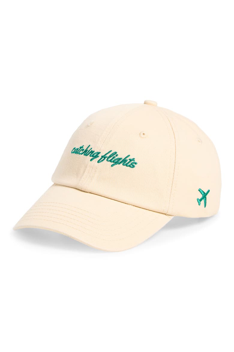 Catching Flights Baseball Cap, Main, color, CREAM