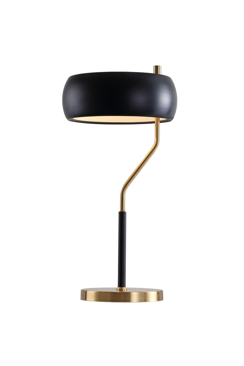 Oskar 22.5" Moody Metal LED Desk Lamp, Black/Brass Gold, Main, color, Black/Brass Gold