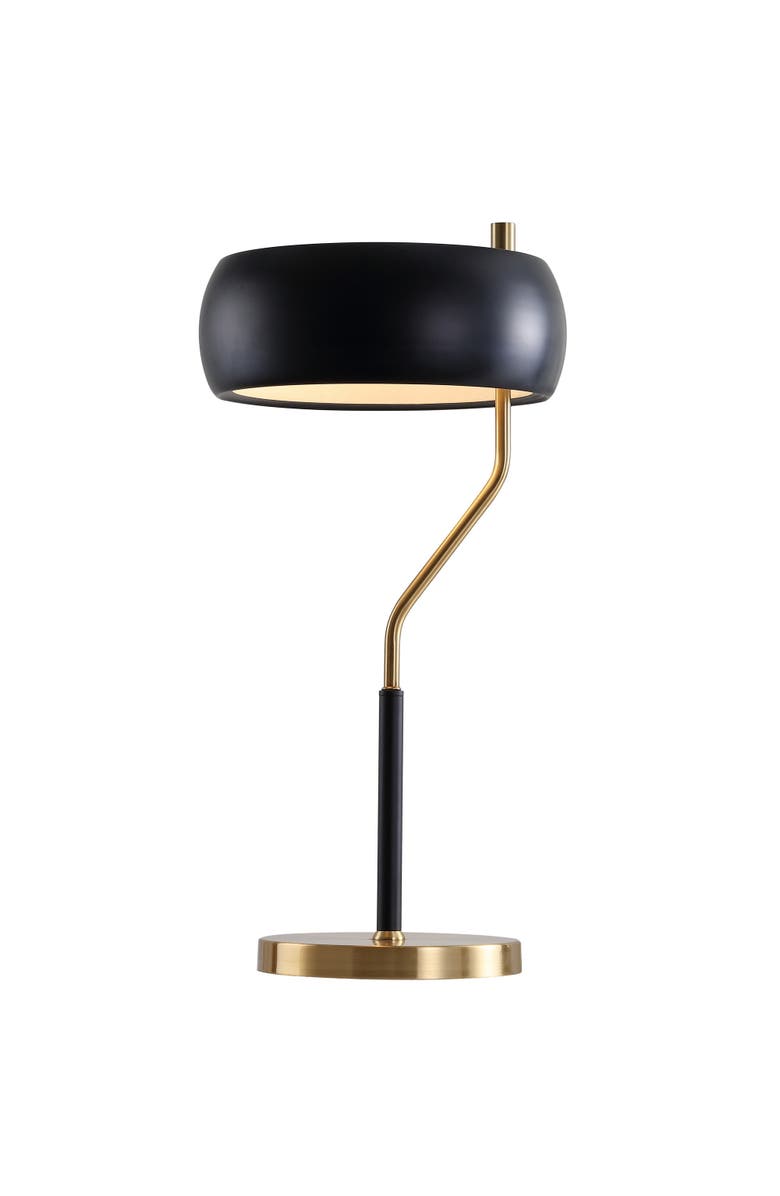 JONATHAN Y Oskar 22.5" Moody Metal LED Desk Lamp, Black/Brass Gold, Main, color, Black/Brass Gold