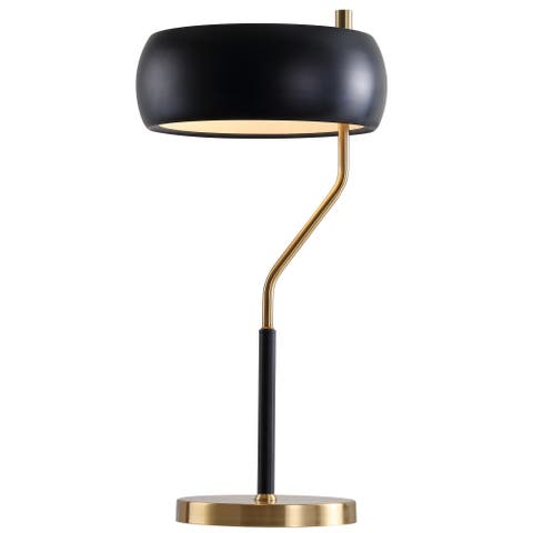 Oskar 22.5" Moody Metal LED Desk Lamp, Black/Brass Gold