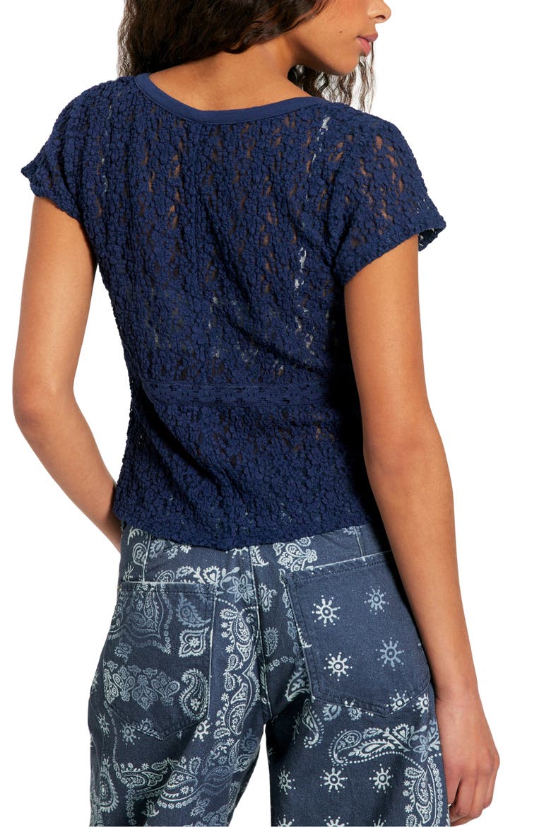 Claro Semi Sheer Lace & Tulle Top, Alternate, color, NAVY ACADEMY