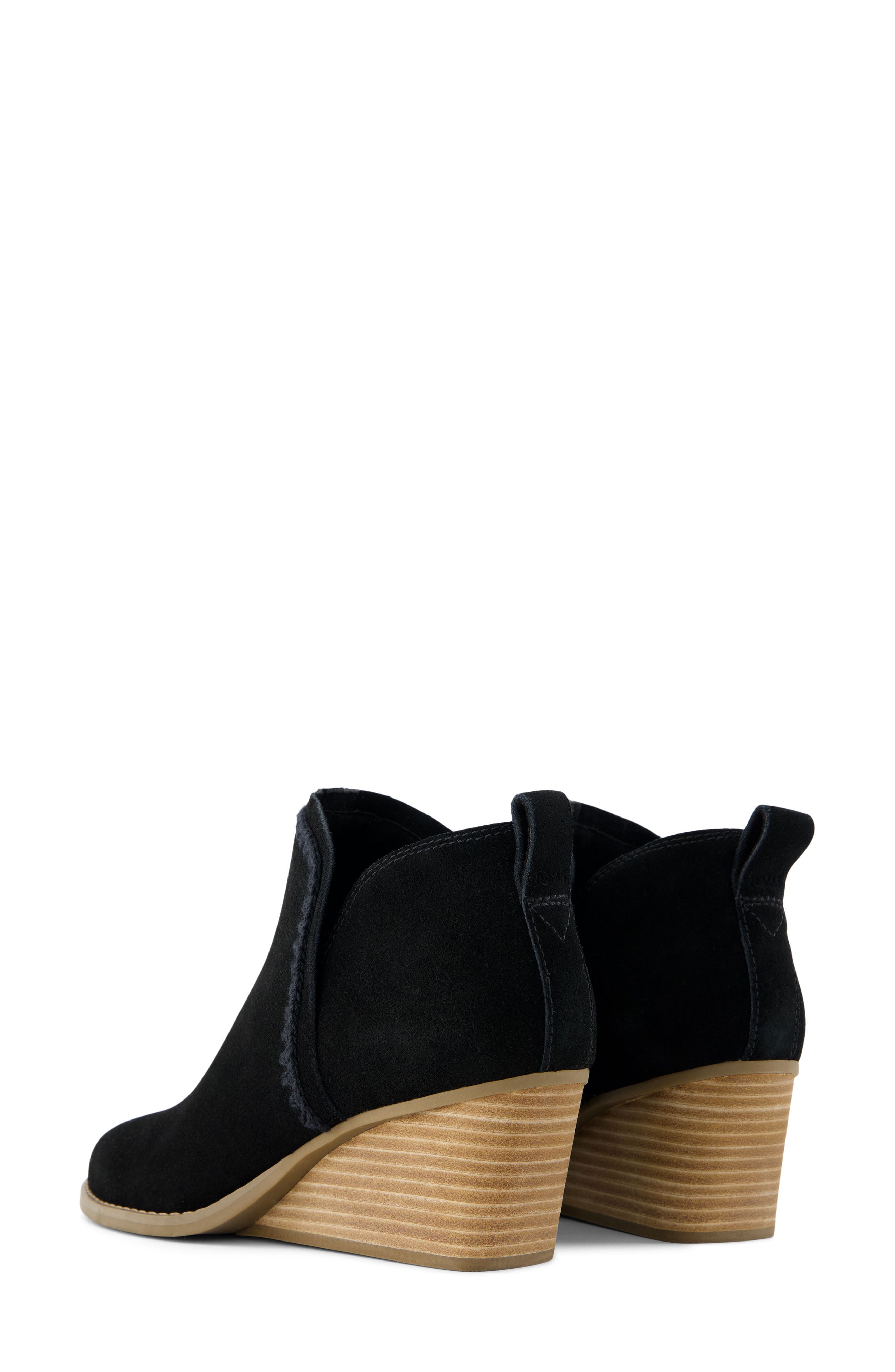 TOMS Kaia Wedge Bootie, Alternate, color, Black