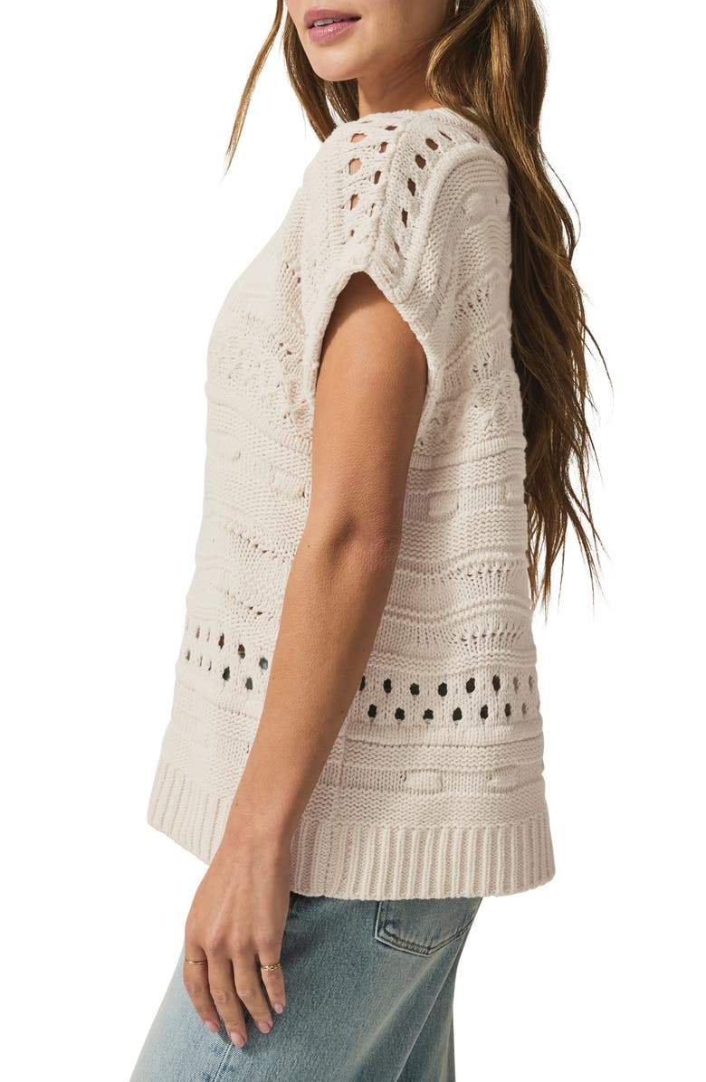 Splendid Brynna Open Stitch V-Neck Sweater, Alternate, color, Moonstone