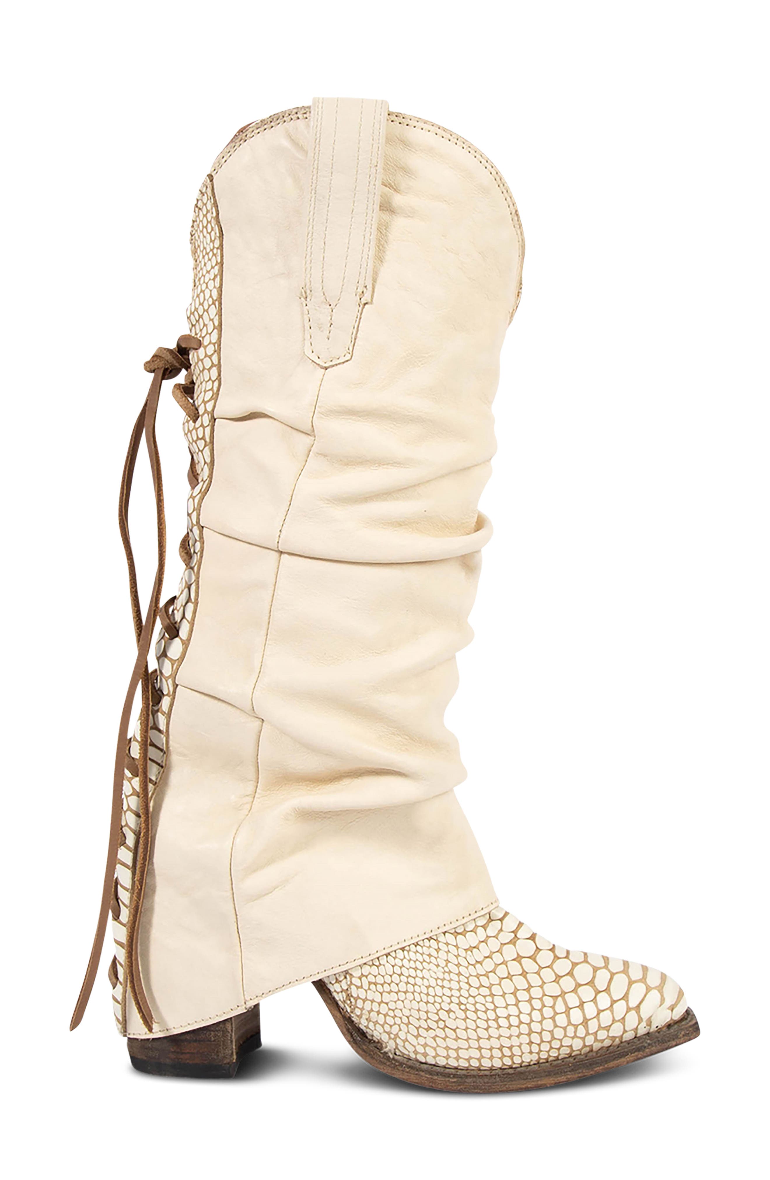 Jules Leather Western Boot, Alternate, color, WHITE SNAKE