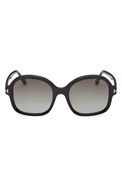 Hanley 57mm Gradient Butterfly Sunglasses