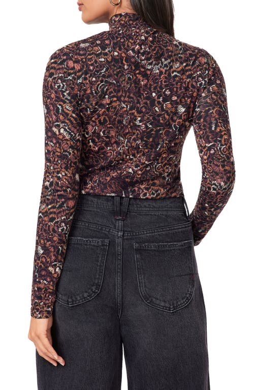 Scotch & Soda Long Sleeve Mock Neck Top In Multi
