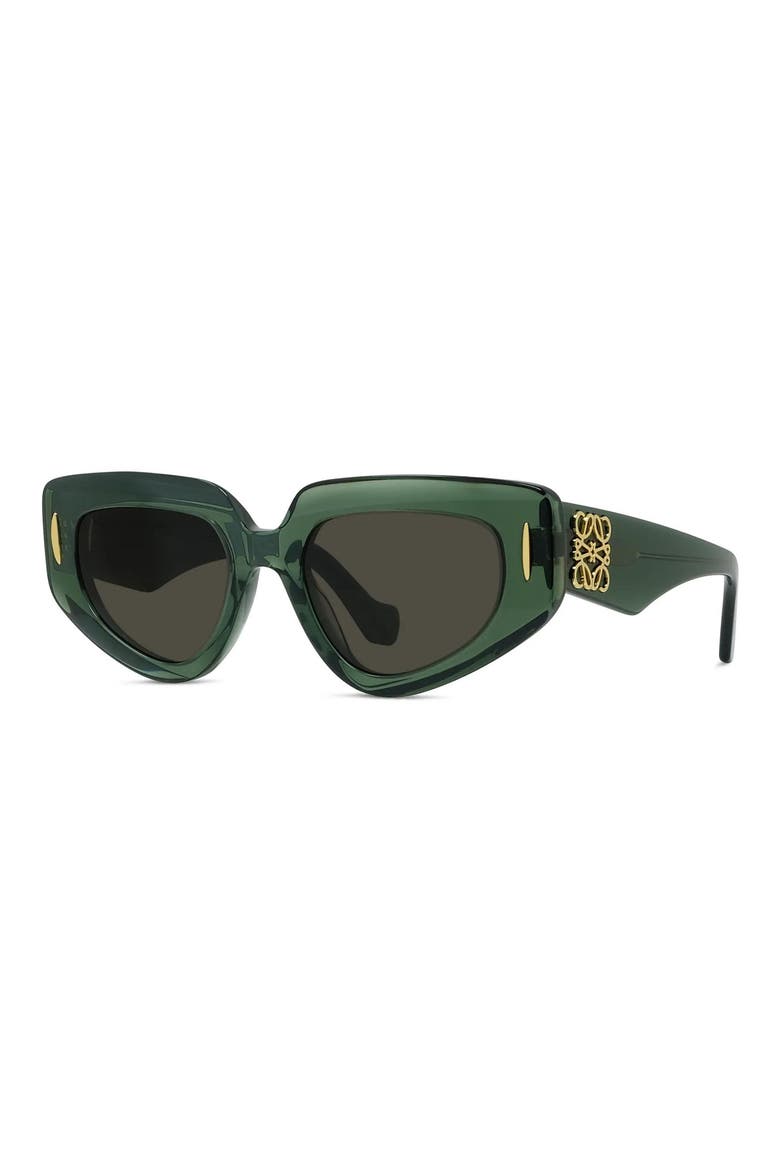 Anagram 51mm Geometric Sunglasses, Alternate, color, SHINY DARK GREEN / BROWN