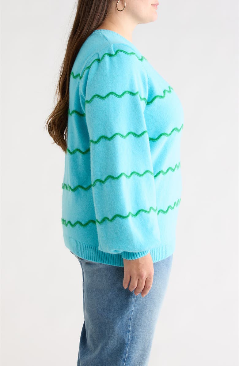 SUGARLIPS Maeverly Wavy Stripe Sweater, Alternate, color, Cerulean-Blue