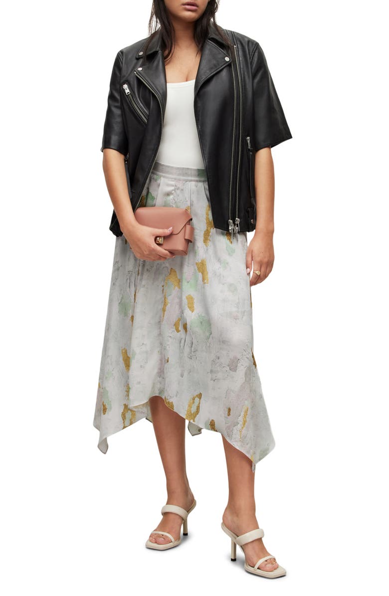 AllSaints Greta Paola Abstract Print Handkerchief Hem Skirt, Alternate, color,