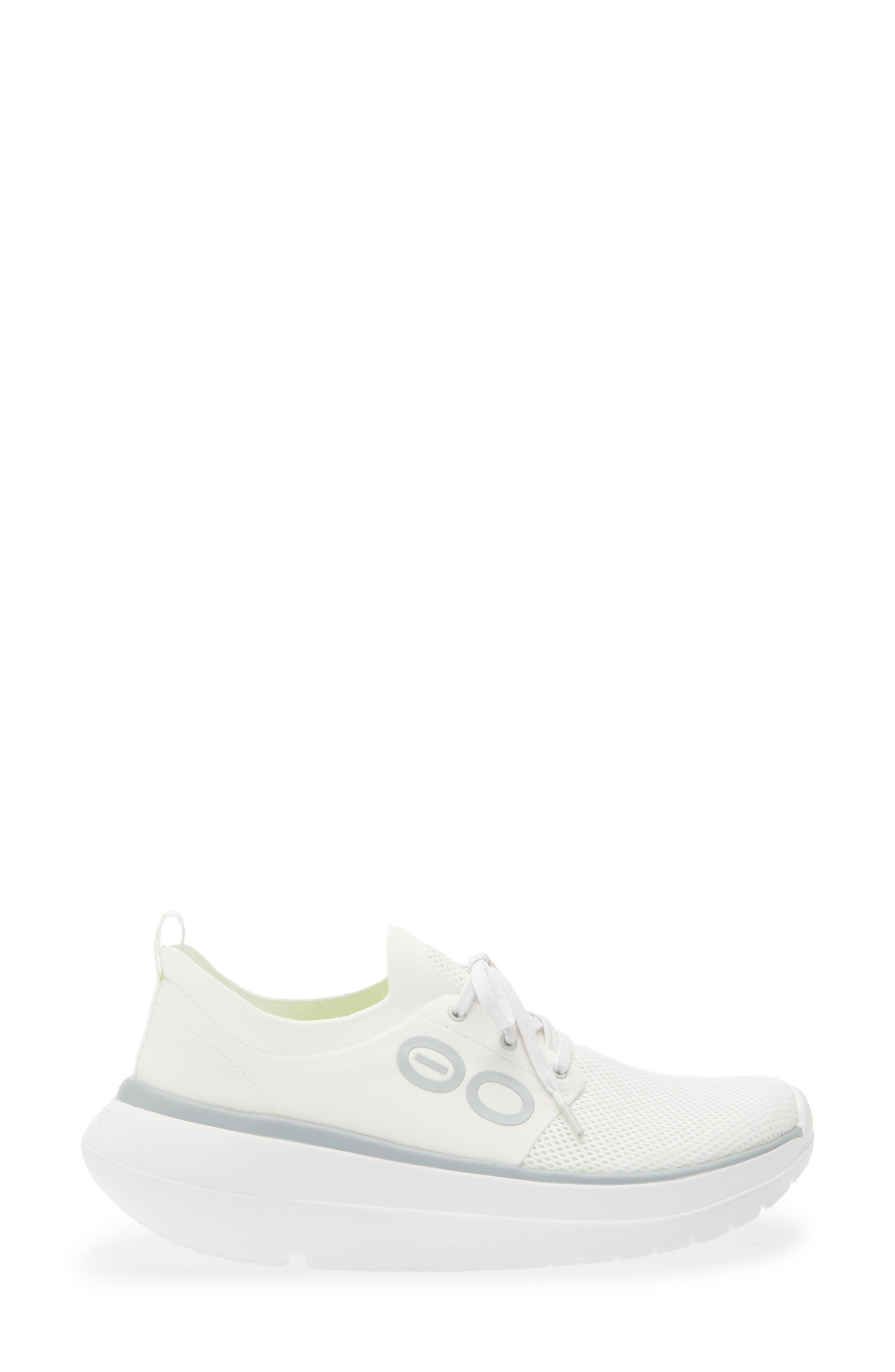 Oofos OOmy Stride Sneaker, Alternate, color, White