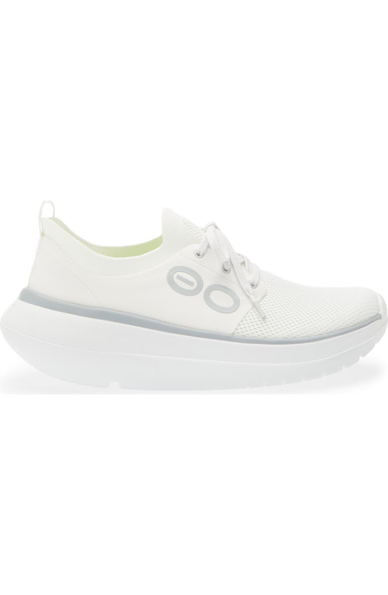 Oofos OOmy Stride Sneaker, Alternate, color, White