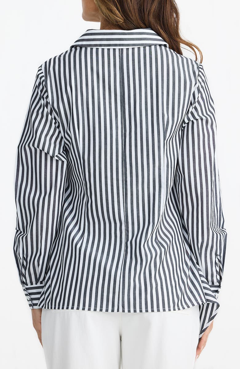 Brave+True Nova Side Tie Shirt, Alternate, color, Black W White Stripe