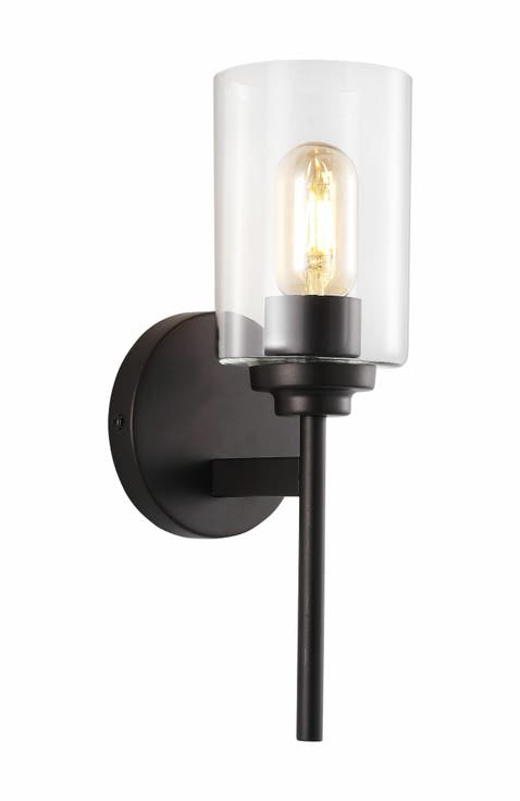 Juno 1-Light Farmhouse Industrial Iron Cylinder LED Sconce