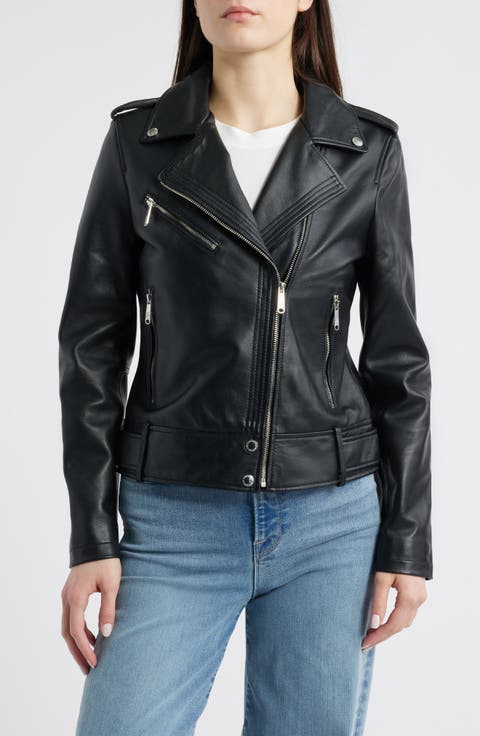美品✨ melt the lady fake leather jacket 黒 Women's Black “biker” Vegan Leather Moto Jacket With