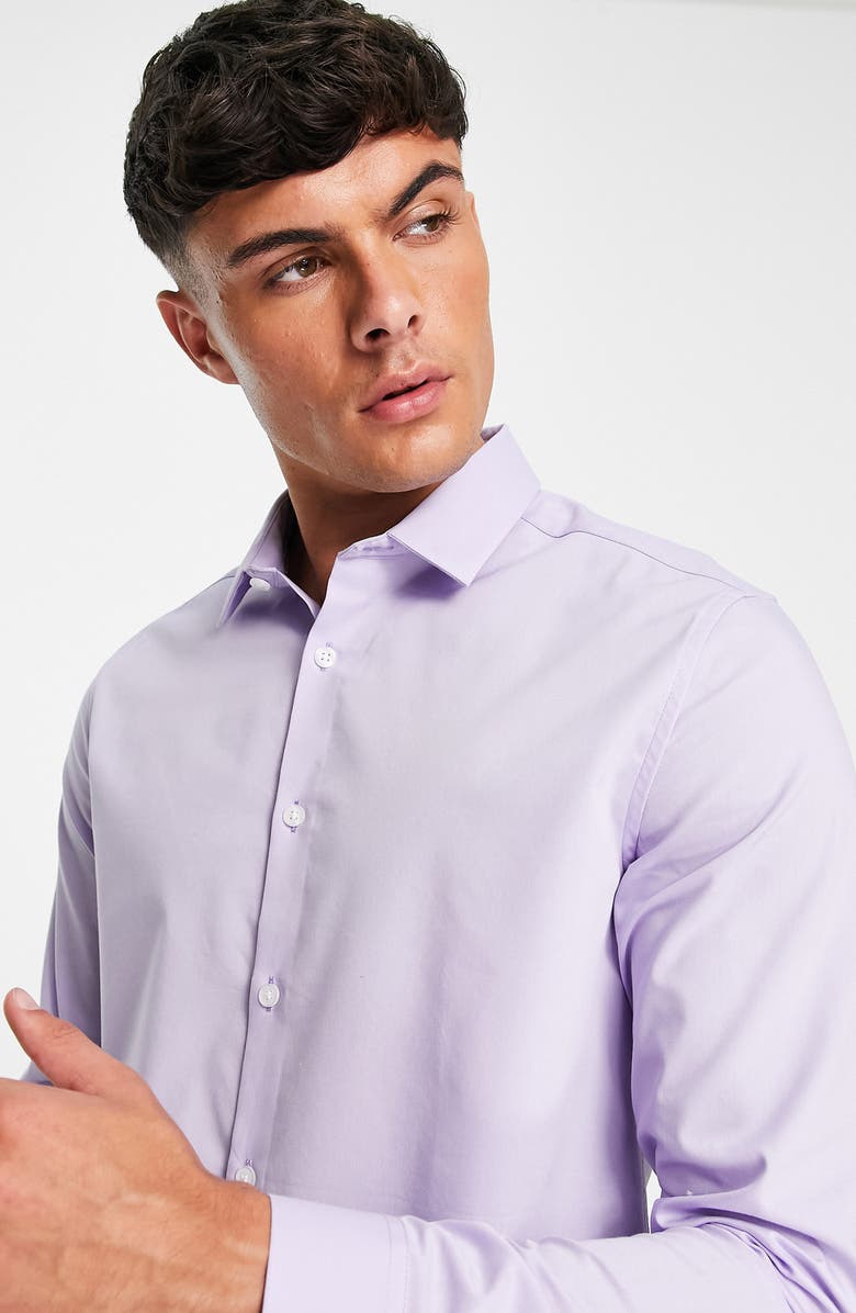 ASOS DESIGN Slim Fit Stretch Button-Up Shirt, Alternate, color, 