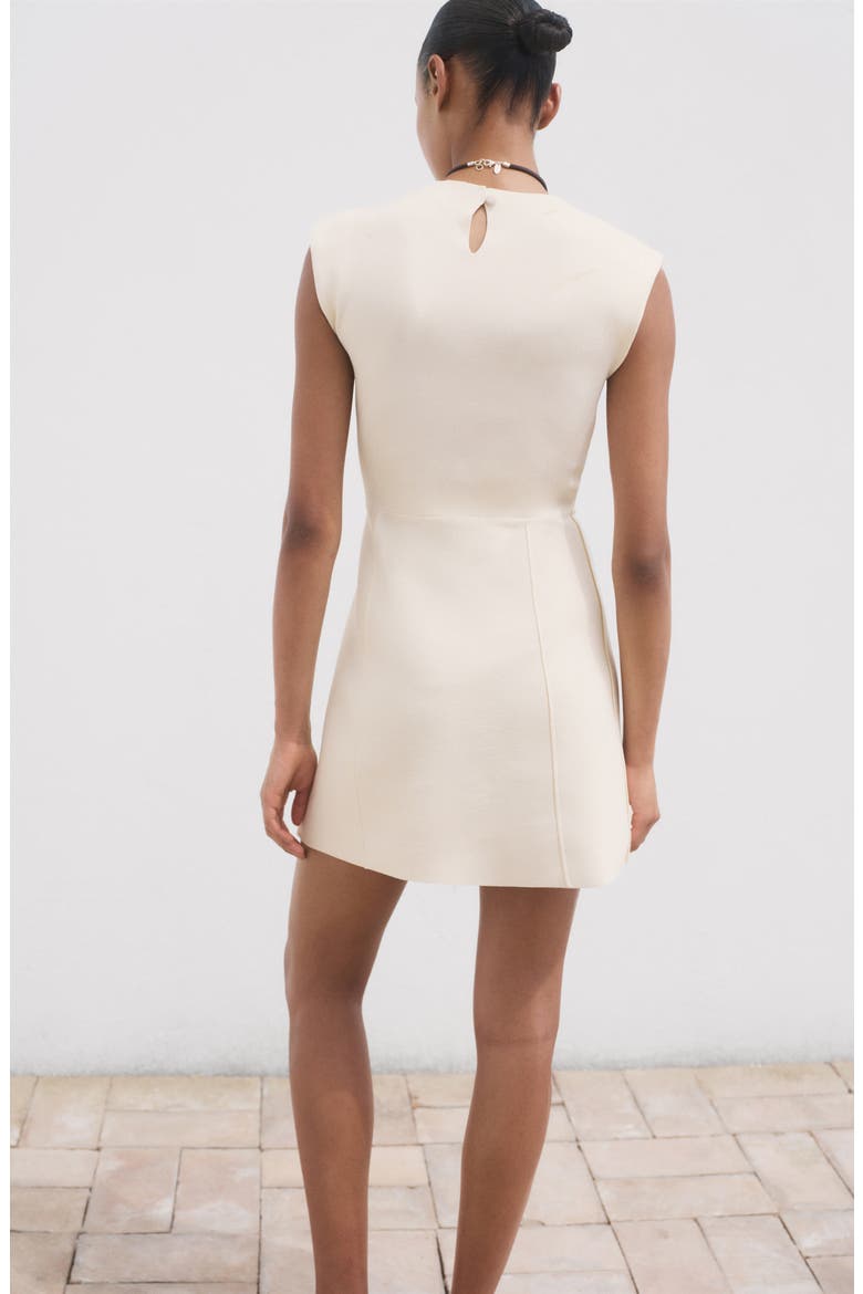 Domino Knit Fit & Flare Minidress, Alternate, color, LIGHT BEIGE