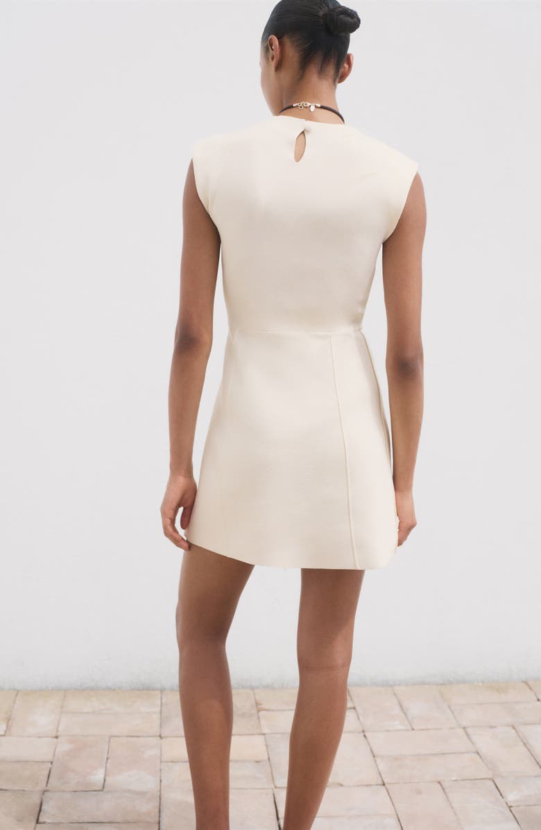MANGO Domino Knit Fit & Flare Minidress, Alternate, color, Light Beige