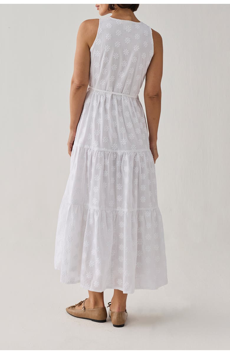Reistor Embroidered Tiered Wrap Maxi Dress, Alternate, color, Embroidered Cotton White