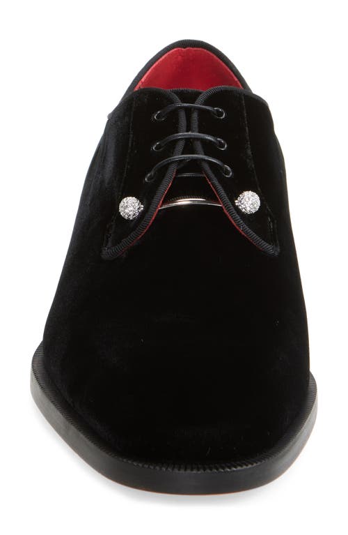 Christian Louboutin Chambeliss Velvet Derby Shoes In Black