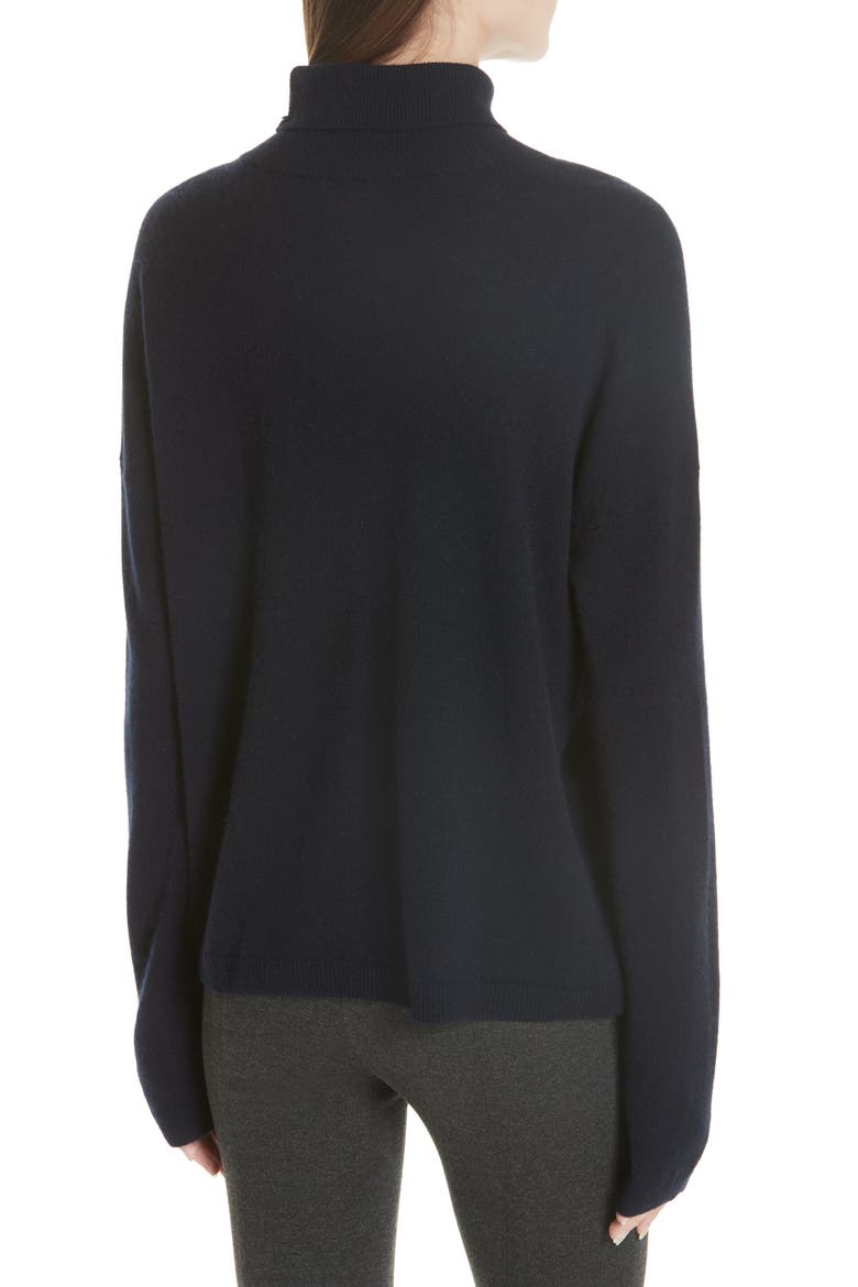 Cashmere Boxy Turtleneck Sweater, Alternate, color, COASTAL