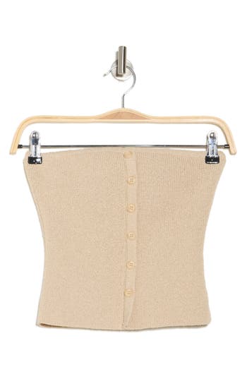 BLU PEPPER BLU PEPPER BUTTON DOWN STRAPLESS SWEATER 