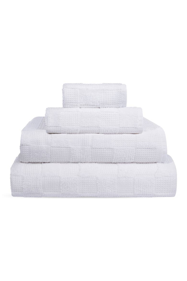 Waffle Terry 2-Piece Turkish Cotton Bath Towel Set, Alternate, color, WHITE