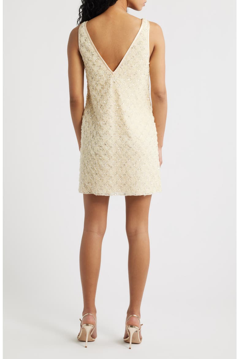 Jeanetta Beaded Cocktail Minidress, Alternate, color, BUTTER