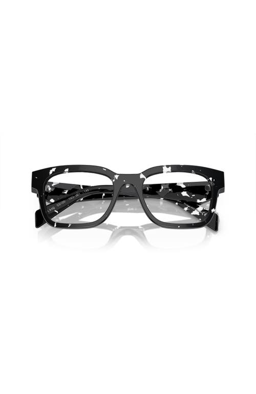 Prada 51mm Rectangle Optical Glasses In Black