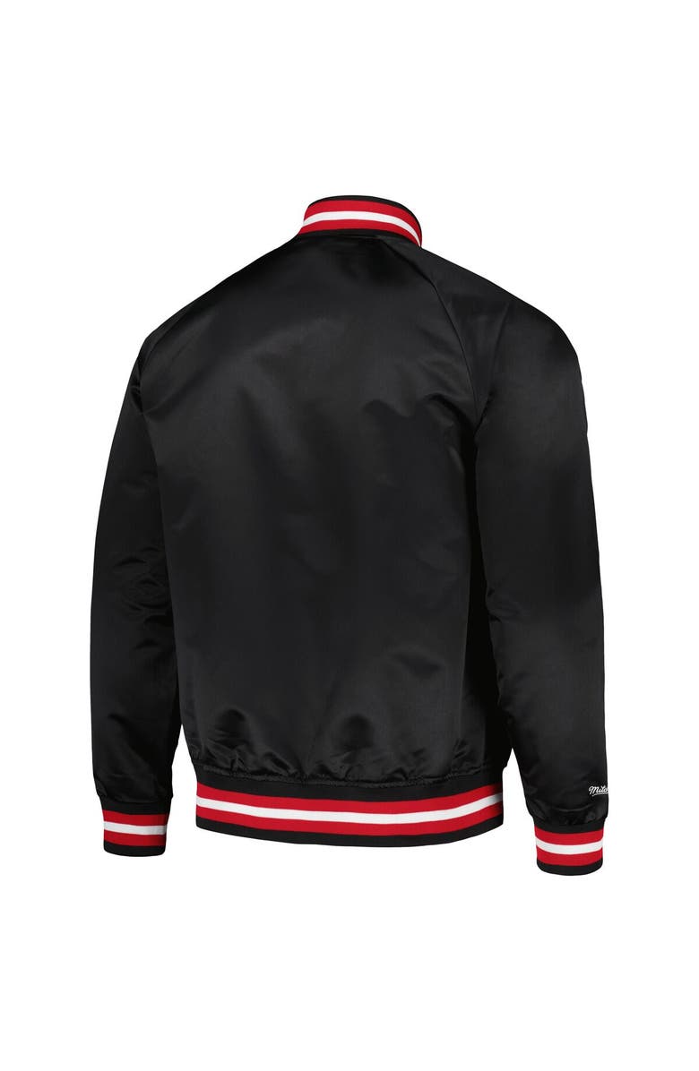 Mitchell & Ness Men's Mitchell & Ness Black Portland Trail Blazers Hardwood Classics  Throwback Wordmark Raglan Full-Snap Jacket, Alternate, color, 