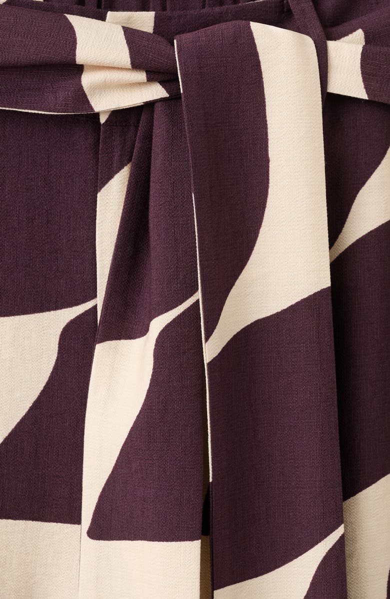 MANGO Belted Print Straight Leg Pants, Alternate, color, 