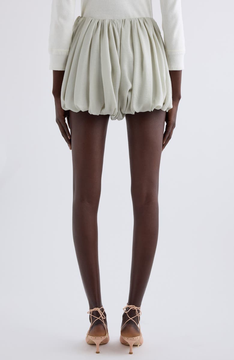 Chloé Flowy Bubble Silk & Wool Shorts, Alternate, color, Clear Green