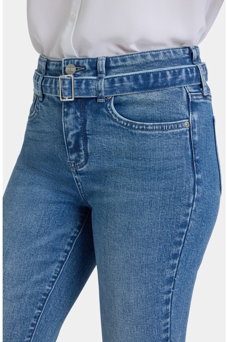 Marilyn Belted High Waist Straight Leg Jeans, Alternate, color, WASHED CRYSTAL