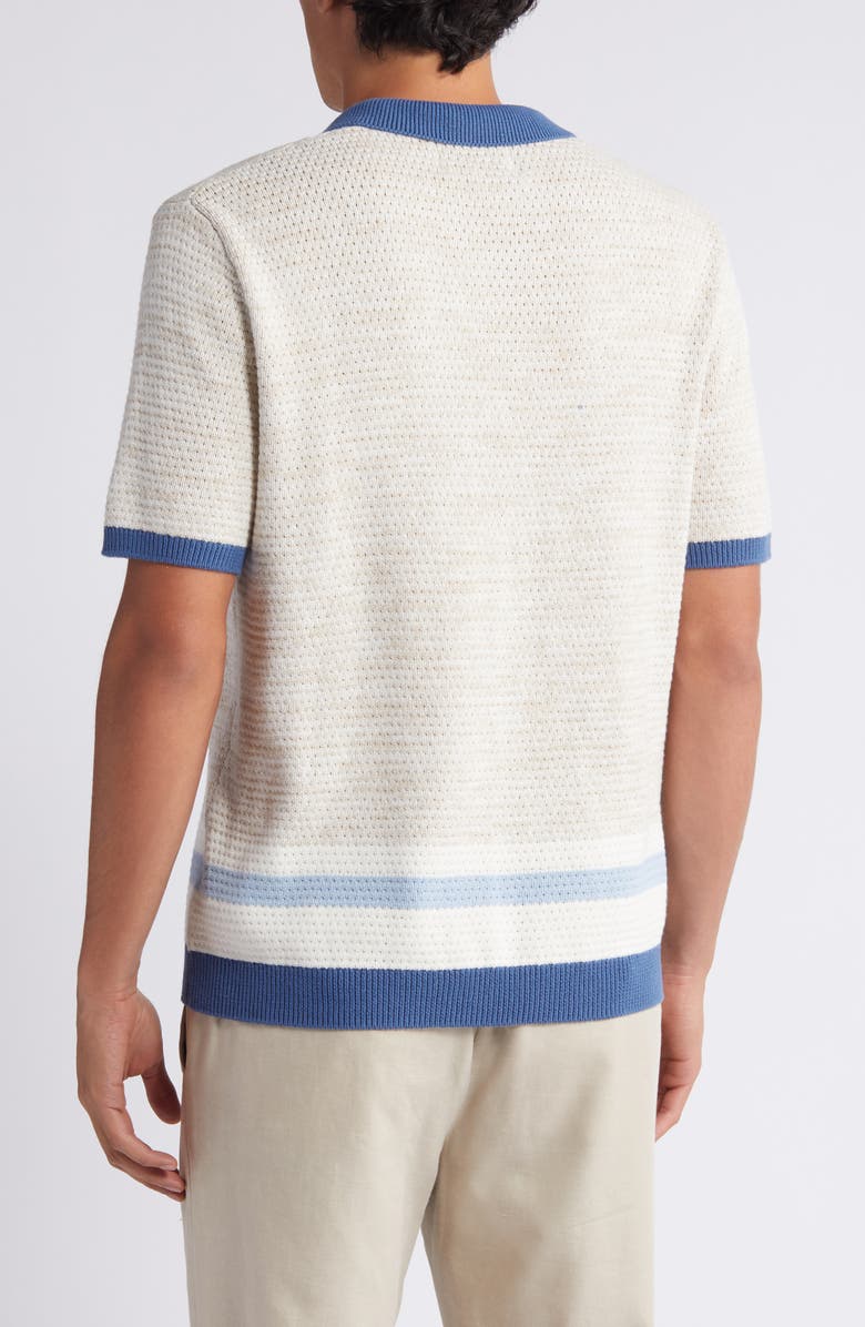 Wax London Tellaro Pointelle Knit Button-Up Shirt, Alternate, color, 