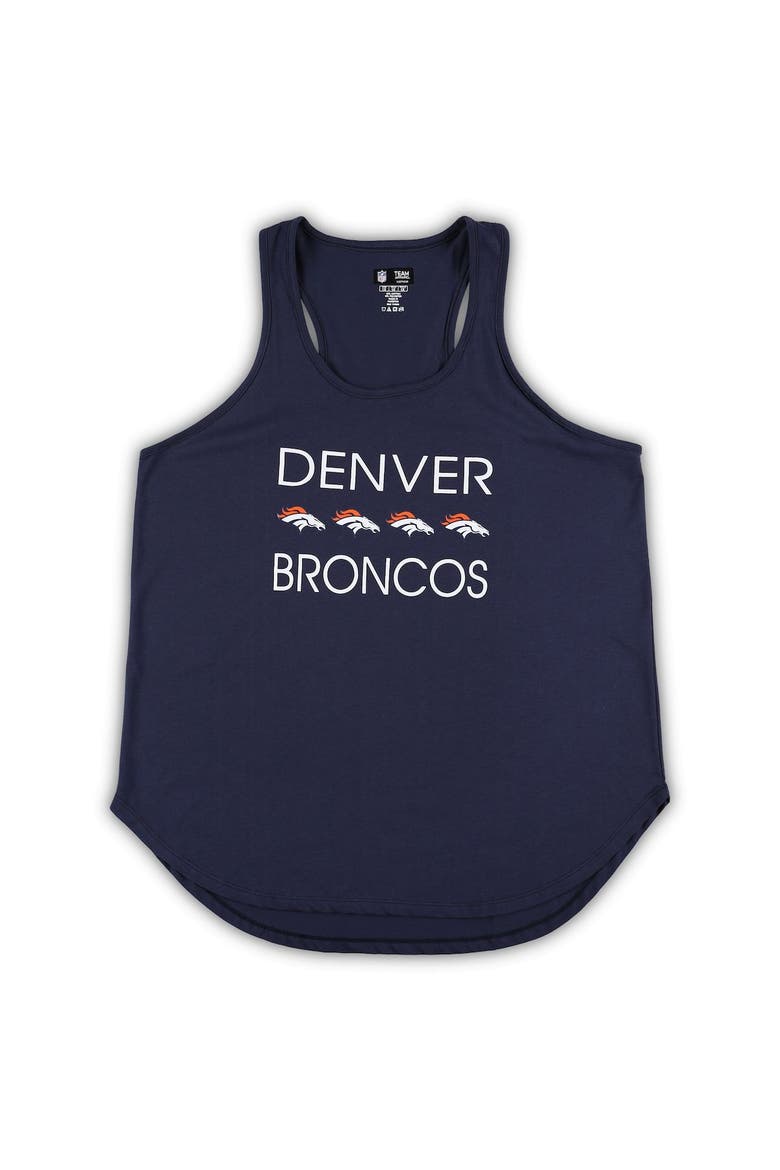 Women's Concepts Sport Navy/Heather Gray Denver Broncos Plus Size Meter Tank Top & Pants Sleep Set, Alternate, color, Navy