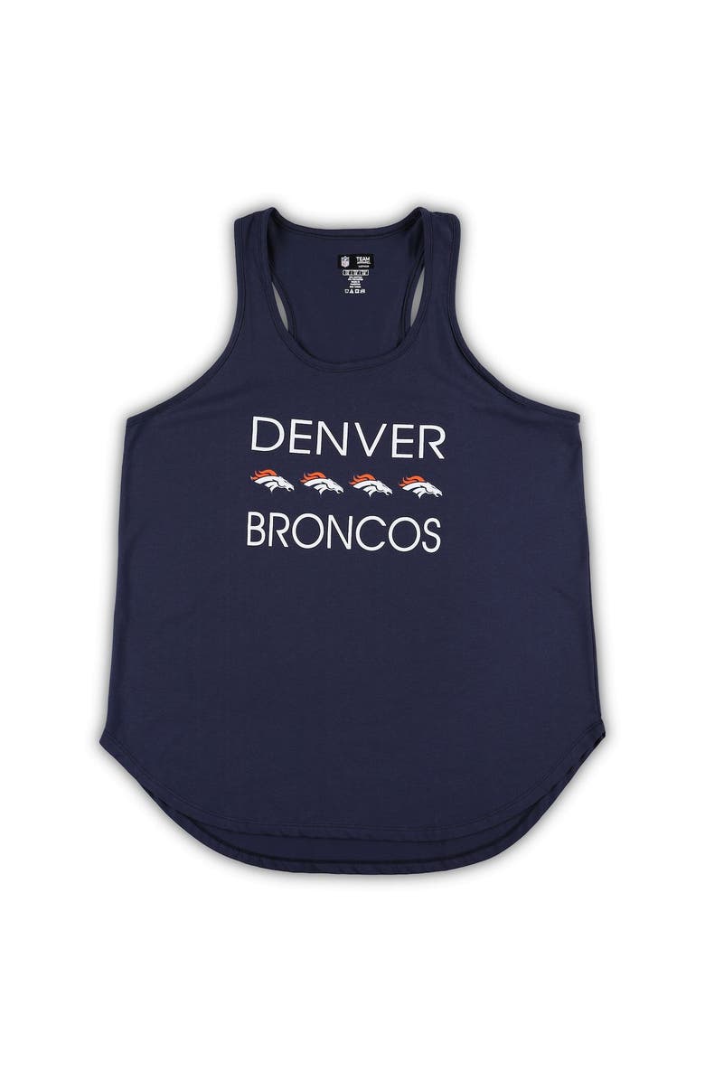 CONCEPTS SPORT Women's Concepts Sport Navy/Heather Gray Denver Broncos Plus Size Meter Tank Top & Pants Sleep Set, Alternate, color,