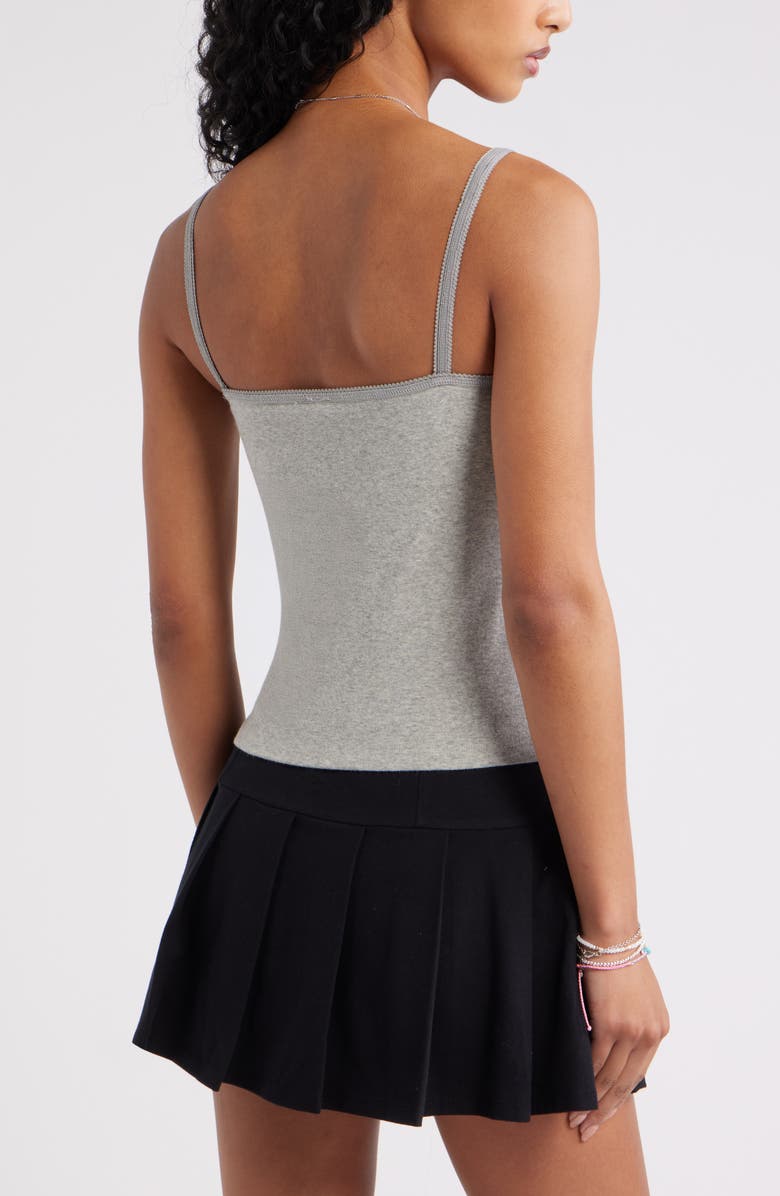 BP. Lace Trim Camisole, Alternate, color, Grey Soft Heather