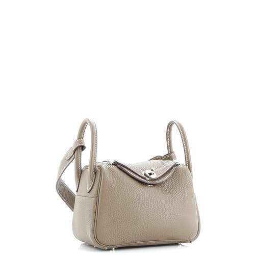 Pre-owned Hermes Hermes Lindy Bag Clemence Mini In Brown