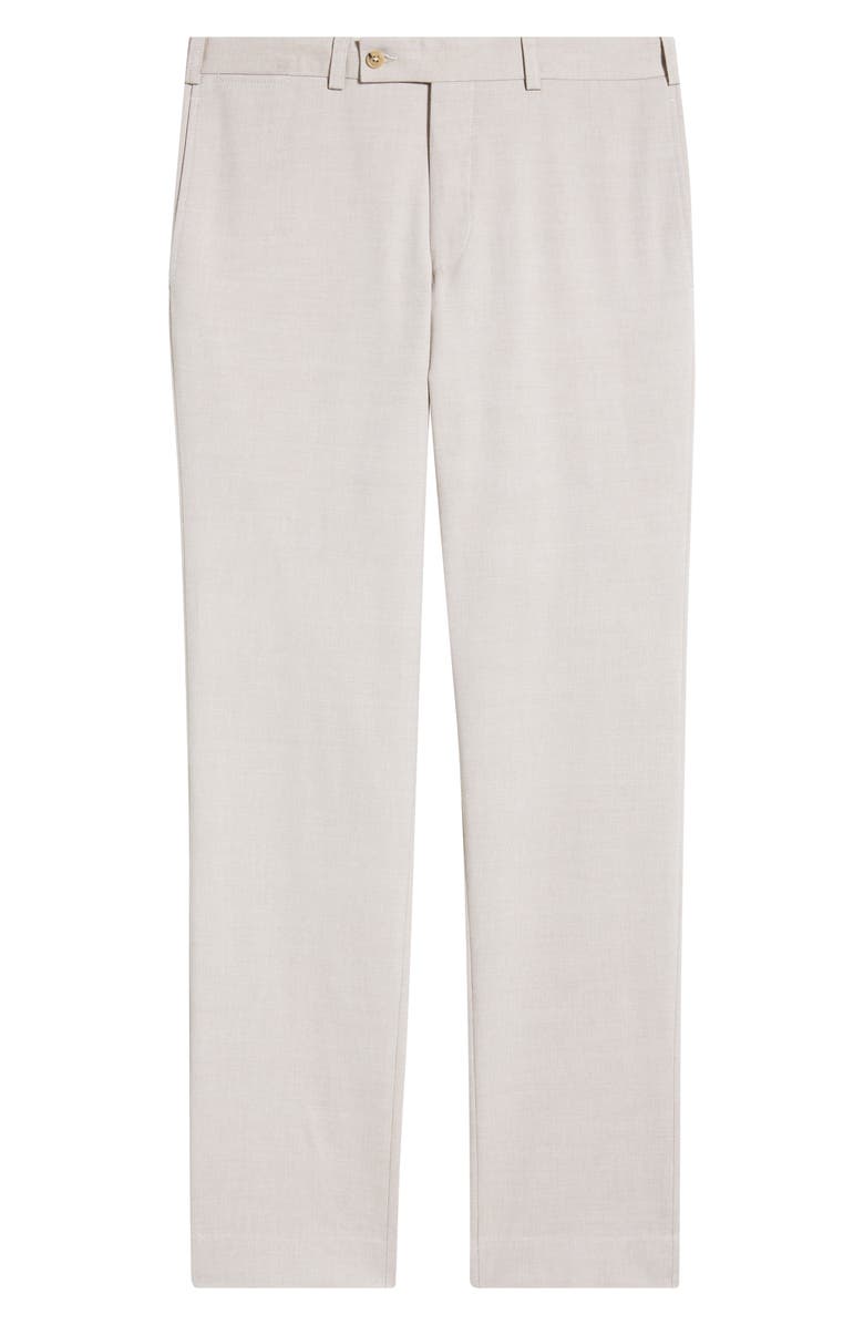 Jack Victor Piero Flat Front Stretch Cotton & Wool Pants, Alternate, color, Light Tan