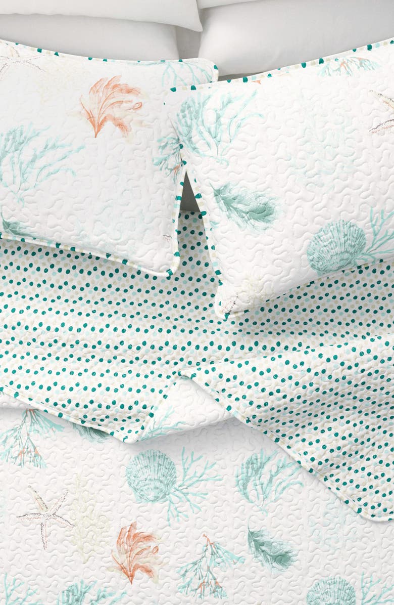 Woven & Weft Coastal Theme Quilt Set, Alternate, color, Coral Reef