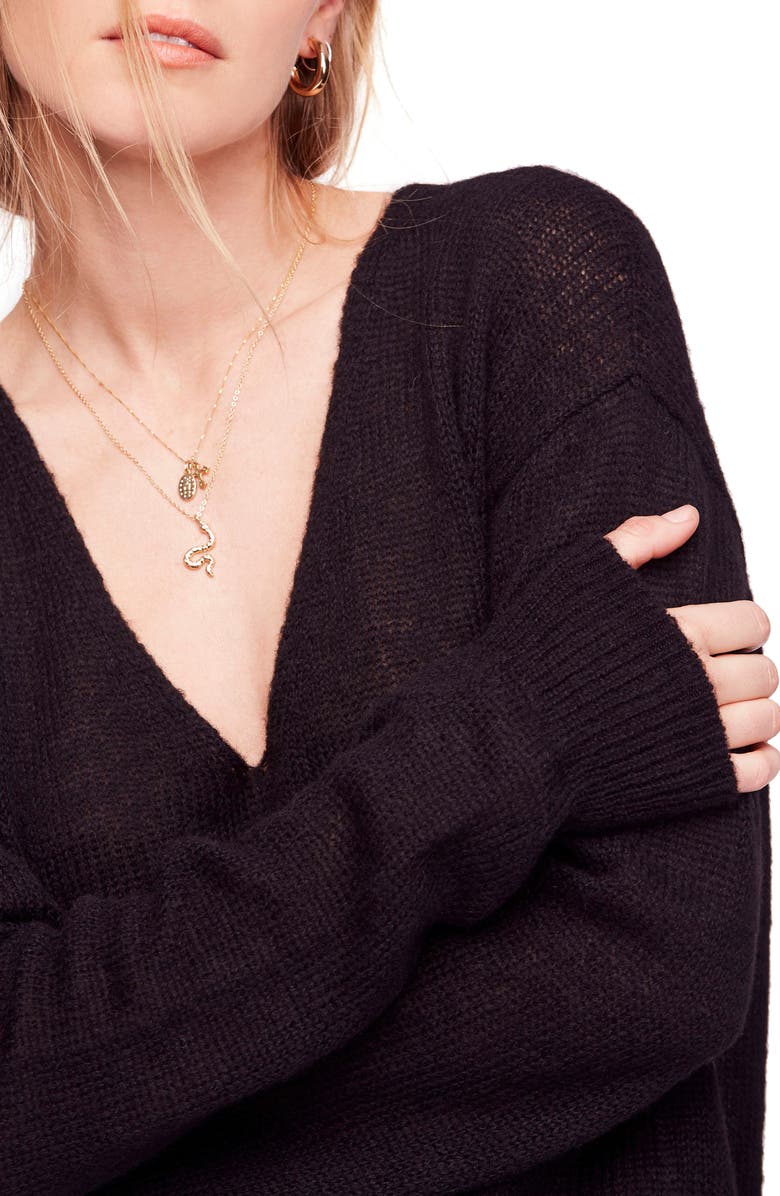 Free People Gossamer V-Neck Sweater, Alternate, color, 