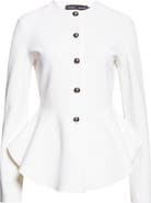 Proenza Schouler Dasha Compact Stitch Peplum Sweater Jacket