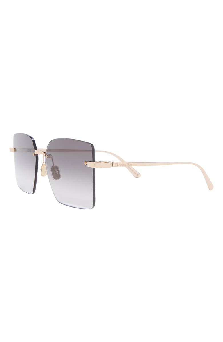 DIOR CDior S3U 58mm Frameless Square Sunglasses, Alternate, color, Shiny Rose Gold / Smoke