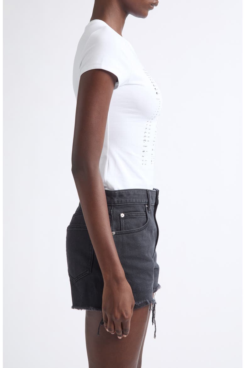 Relaxed Hotfix Logo Denim Shorts, Alternate, color, FADED BLACK