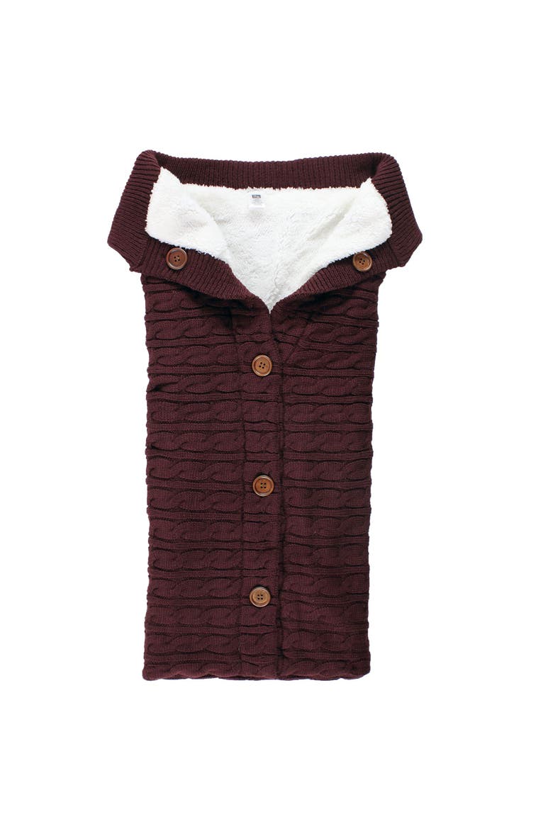 Fluffy Knitted Baby Lounge Stroller Wrap Sack, Main, color, Burgundy
