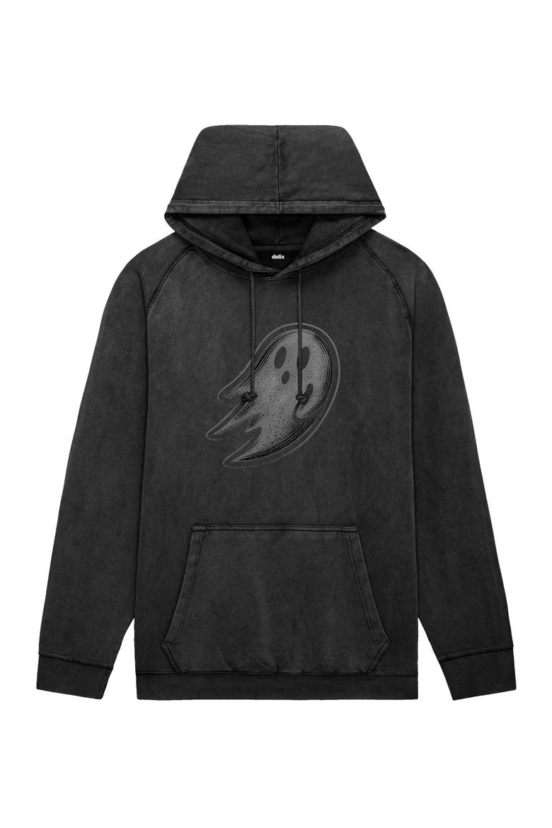 Mens Ghost Washed Hoodie, Main, color, Black