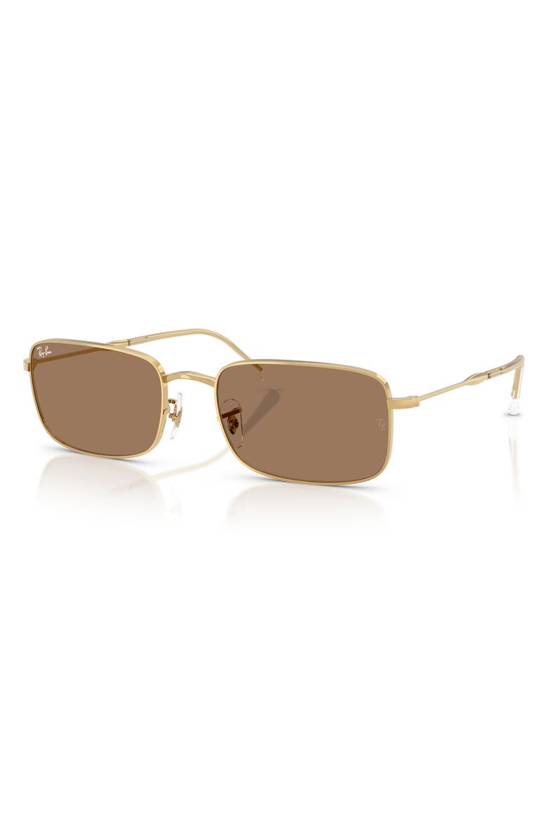 Ray-Ban 56mm Rectangular Sunglasses, Alternate, color, Arista / Brown