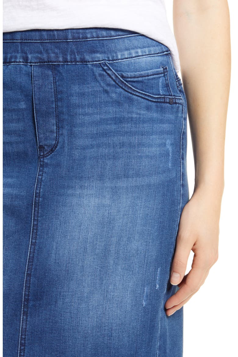 Glider Ab-Solution Pull-On Denim Skirt (Nordstrom Exclusive), Alternate, color, BLUE VINTAGE