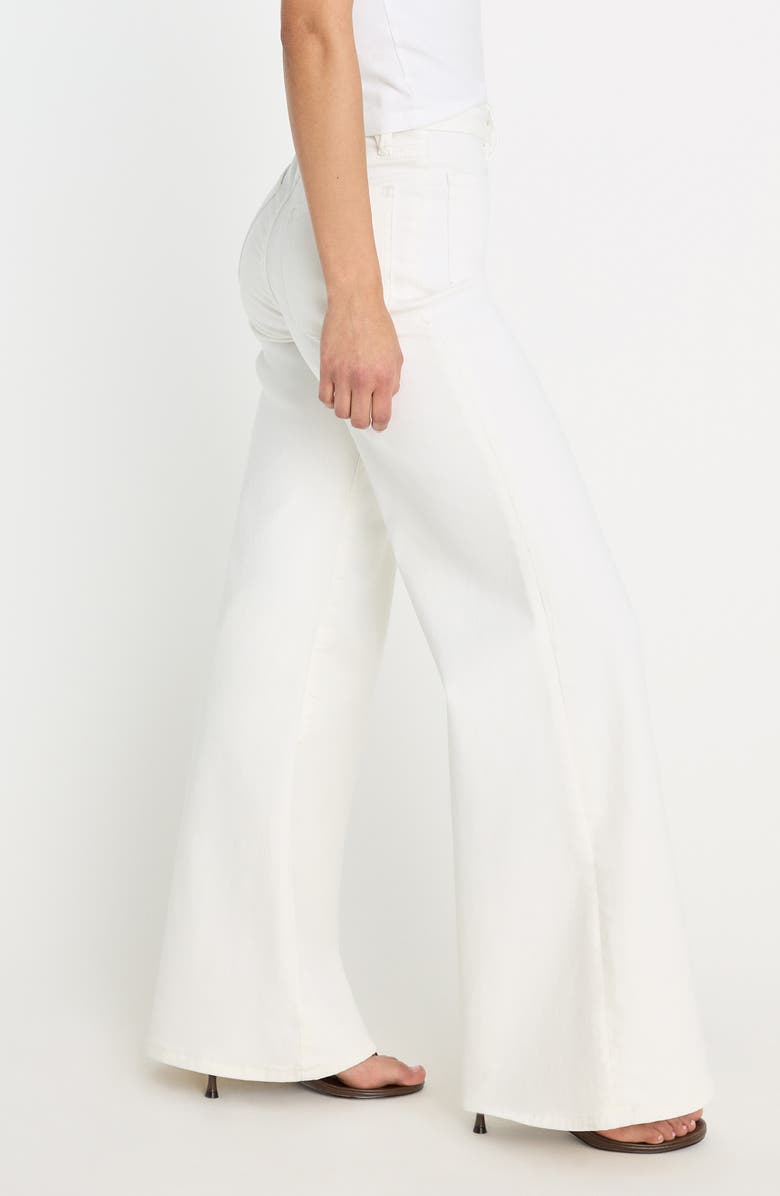 Good American Good Waist Patch Pocket High Waist Palazzo Jeans, Alternate, color, White